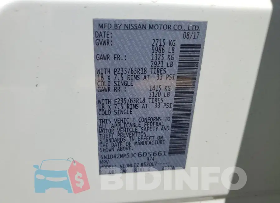 5N1DR2MM5JC605661 Photo# 14