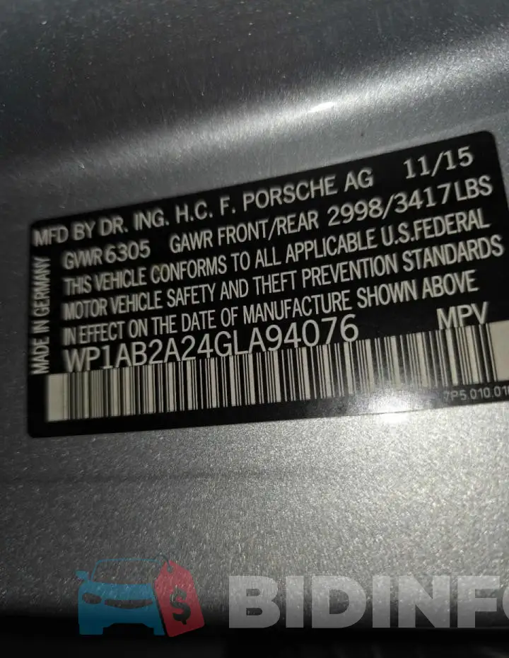 WP1AB2A24GLA94076 Photo# 10