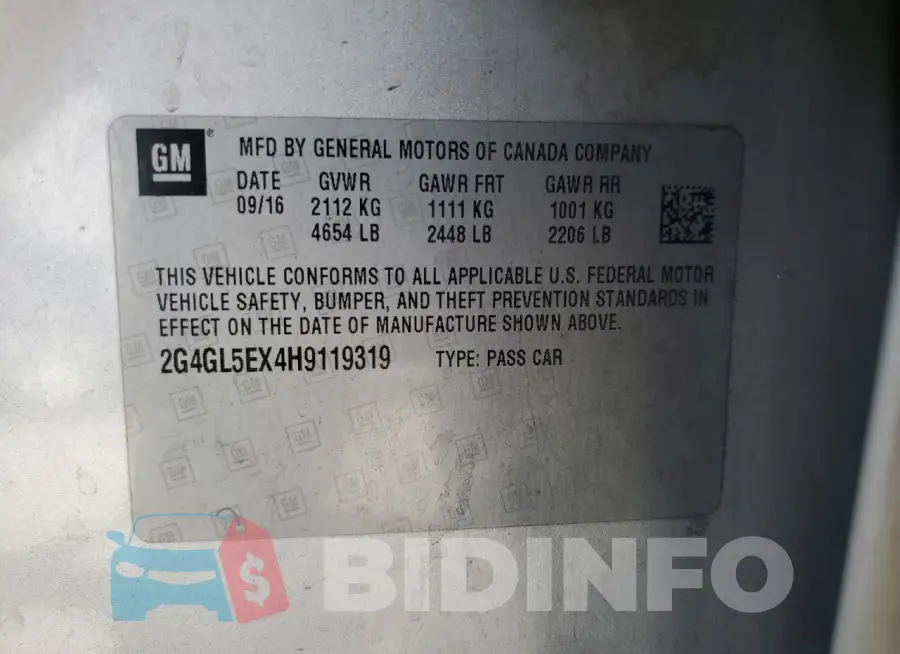 2G4GL5EX4H9119319 Photo# 13
