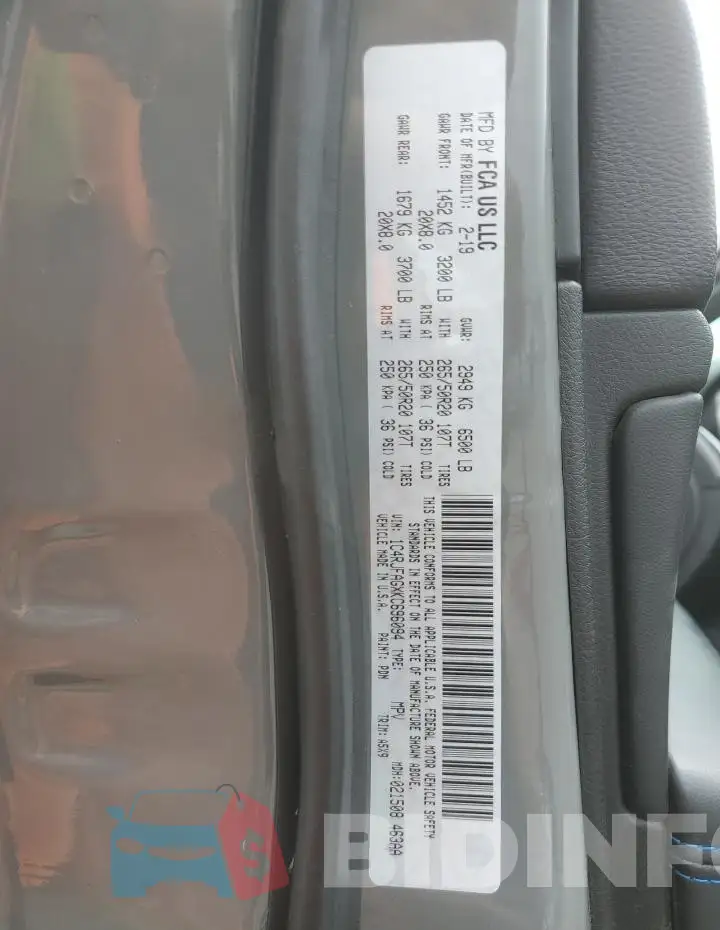 1C4RJFAGXKC696094 Photo# 13