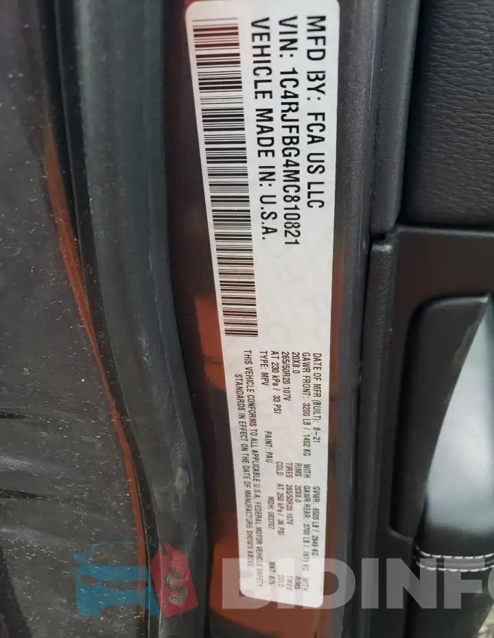1C4RJFBG4MC810821 Photo# 13
