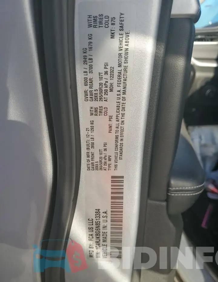 1C4RJKBG6N8513384 Photo# 13