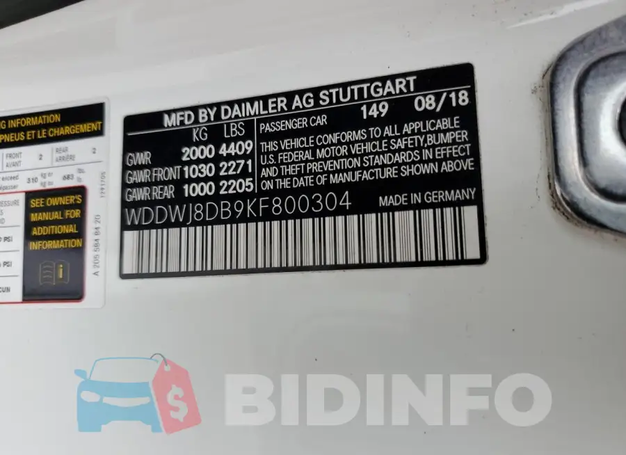 WDDWJ8DB9KF800304 Photo# 12