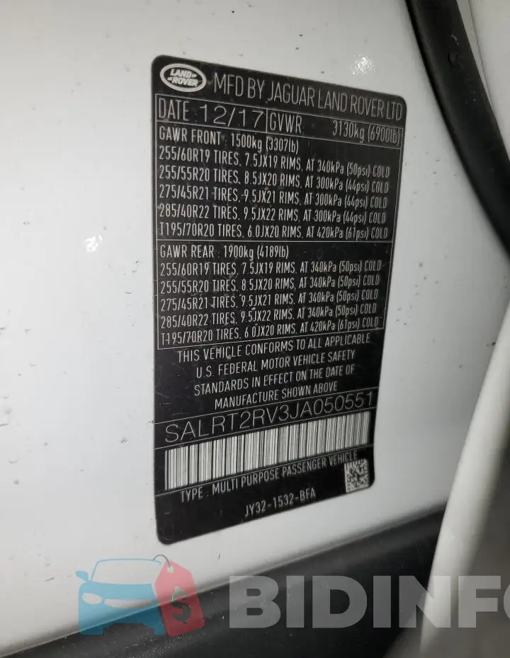 SALRT2RV3JA050551 Photo# 14