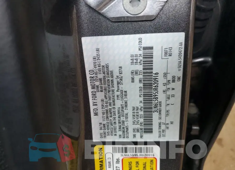 3LN6L5B95JR620916 Photo# 12