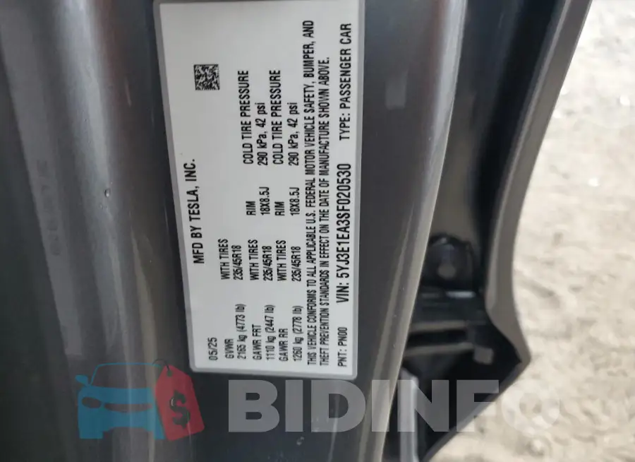 5YJ3E1EA3SF020530 Photo# 12