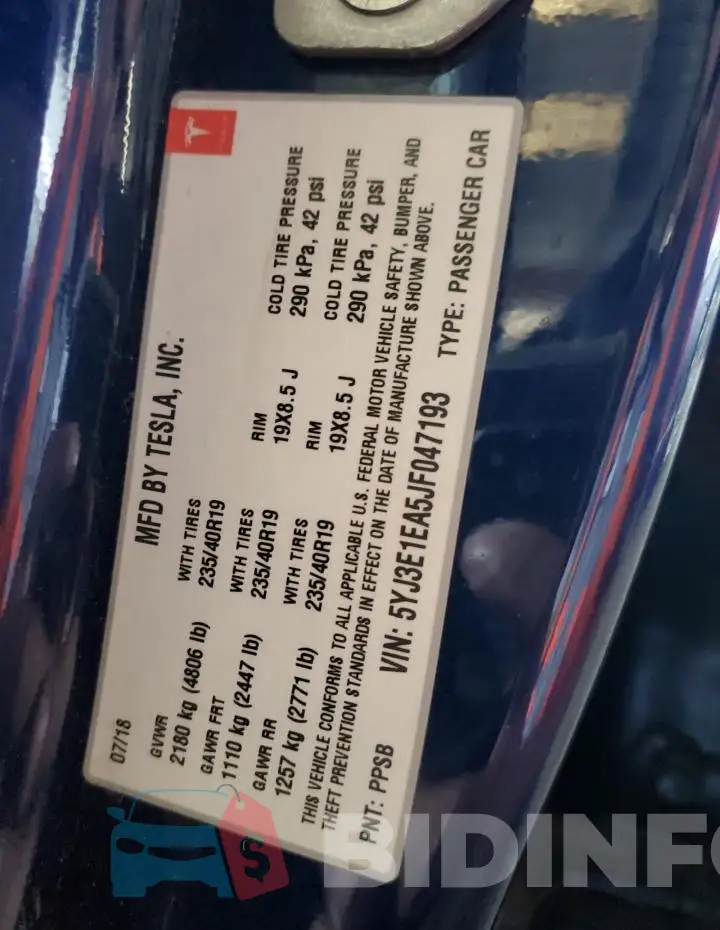 5YJ3E1EA5JF047193 Photo# 12