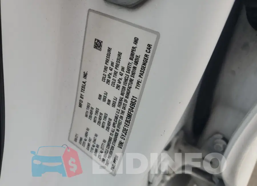 5YJ3E1EB3MF049831 Photo# 12