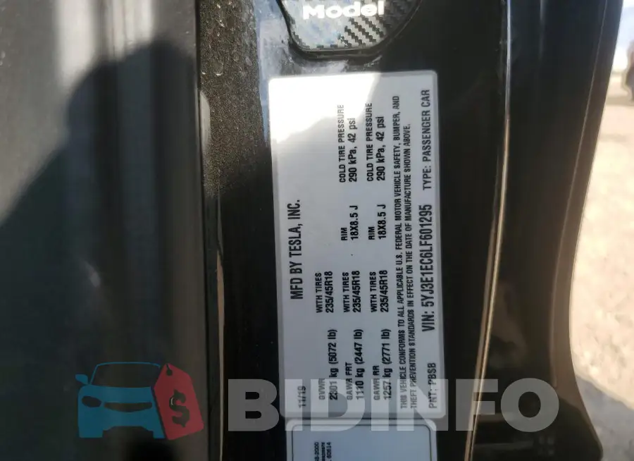 5YJ3E1EC6LF601295 Photo# 12