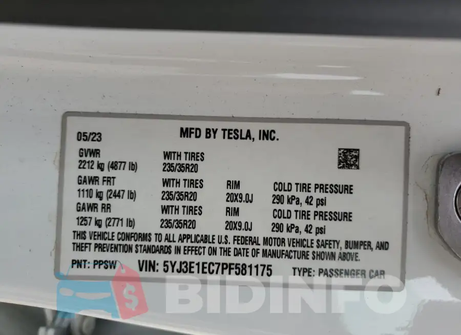 5YJ3E1EC7PF581175 Photo# 12