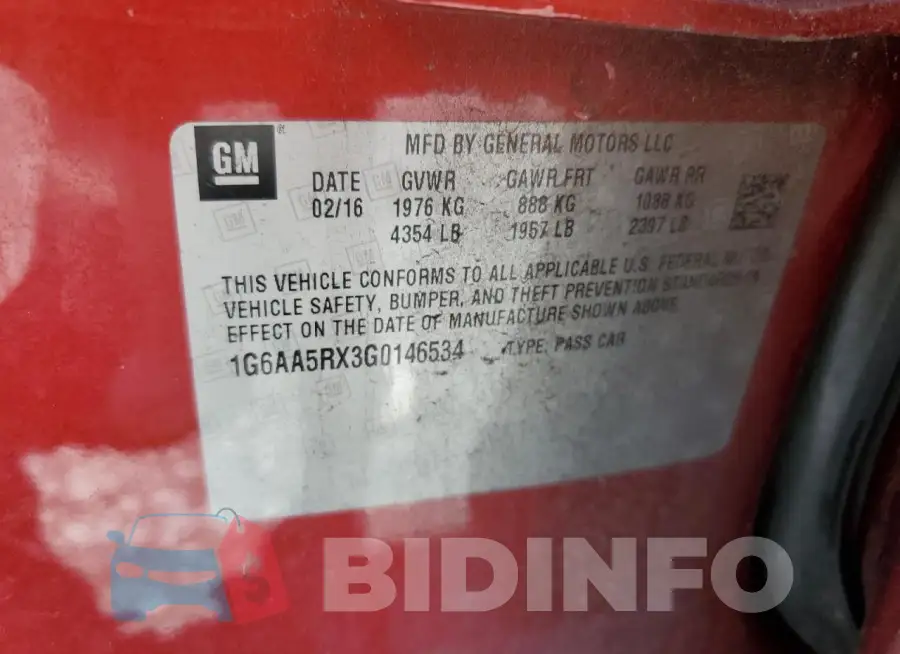 1G6AA5RX3G0146534 Photo# 12