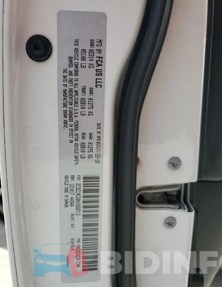 2C3CCAEG8KH568712 Photo# 12