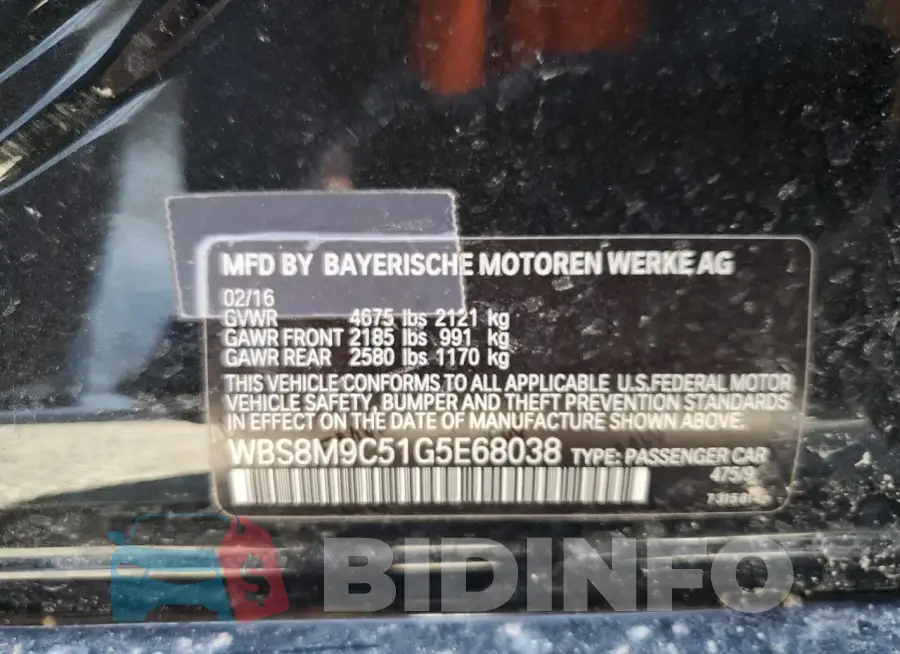 WBS8M9C51G5E68038 Photo# 12