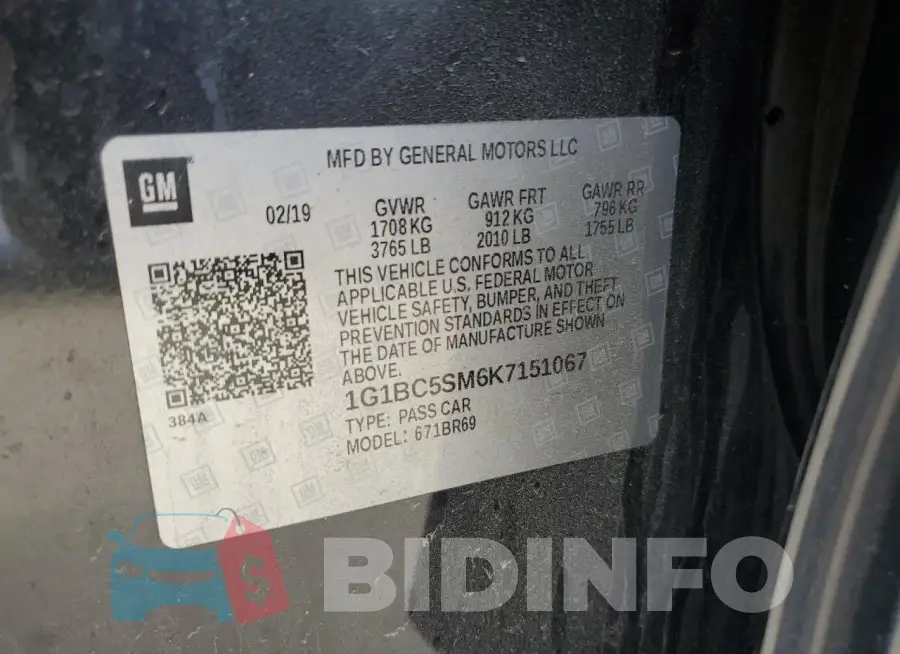 1G1BC5SM6K7151067 Photo# 12