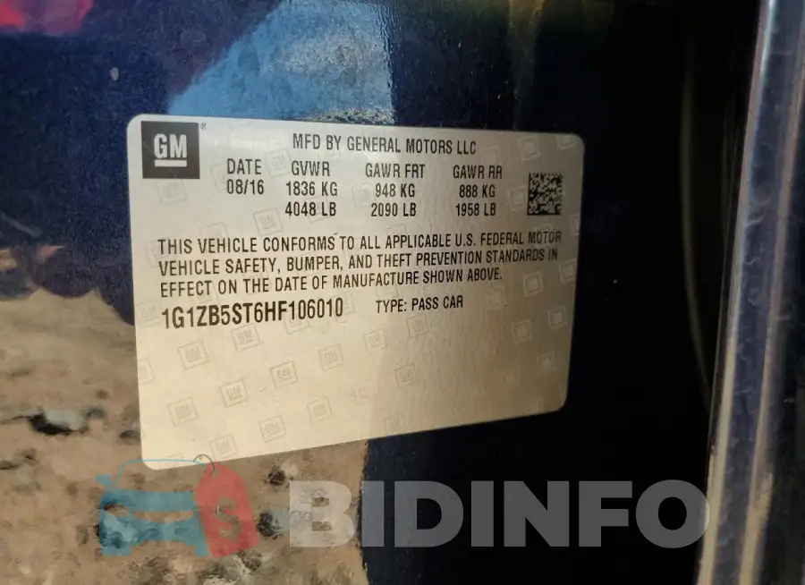 1G1ZB5ST6HF106010 Photo# 12