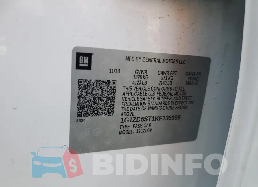 1G1ZD5ST1KF136999 Photo# 12