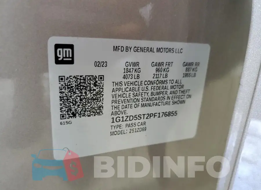 1G1ZD5ST2PF176855 Photo# 12
