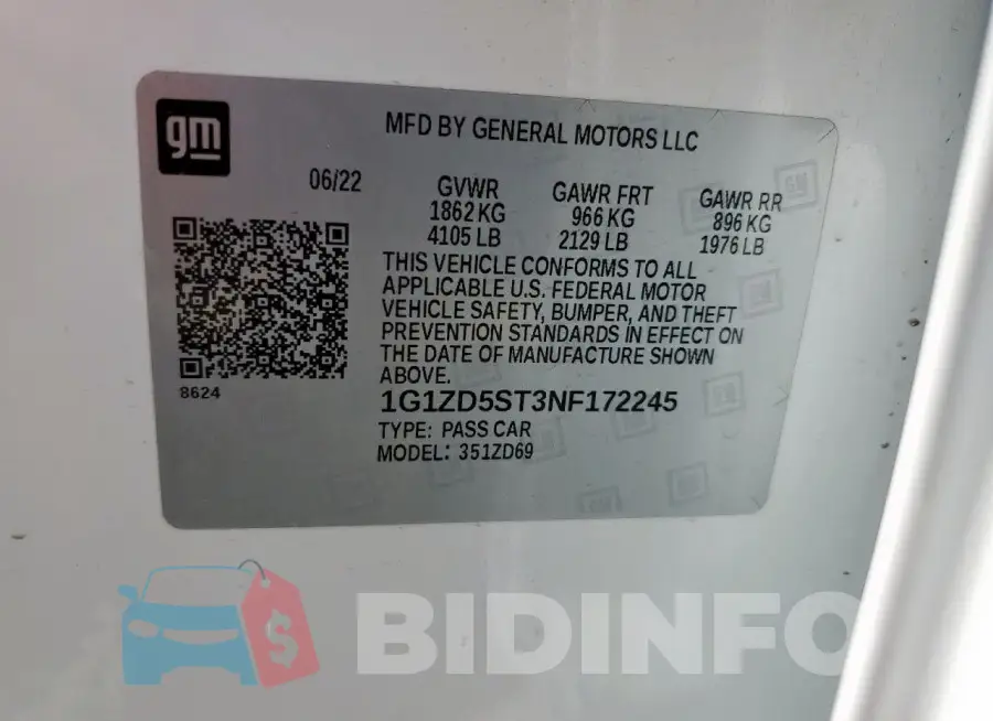 1G1ZD5ST3NF172245 Photo# 13
