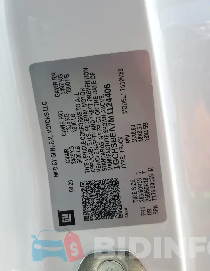 1GCHSBEA7M1124406 Photo# 12