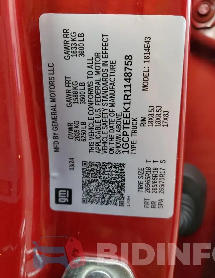 1GCPTEEK1R1148758 Photo# 12