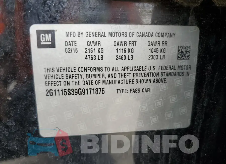2G1115S39G9171876 Photo# 12