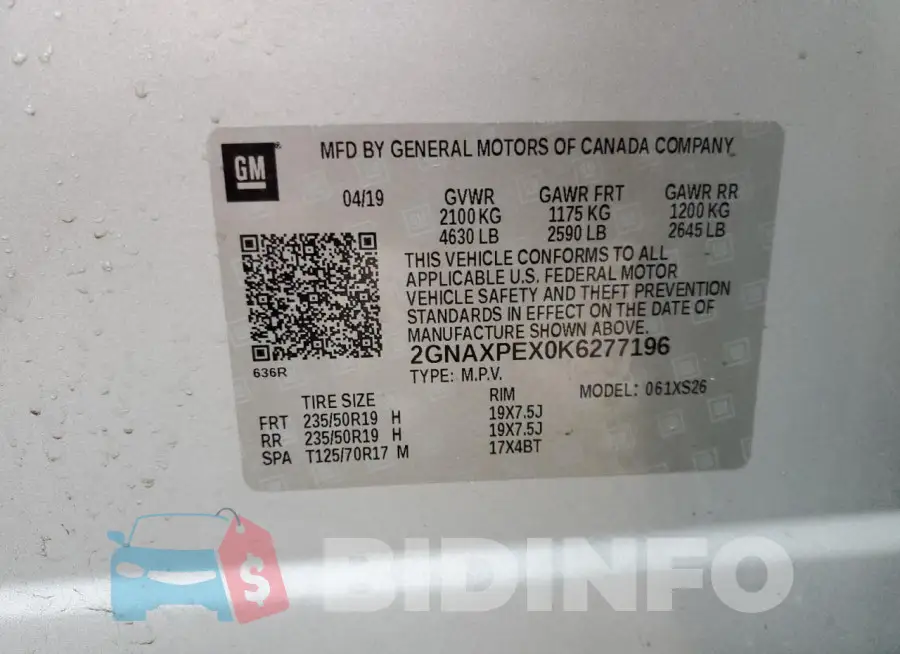 2GNAXPEX0K6277196 Photo# 13