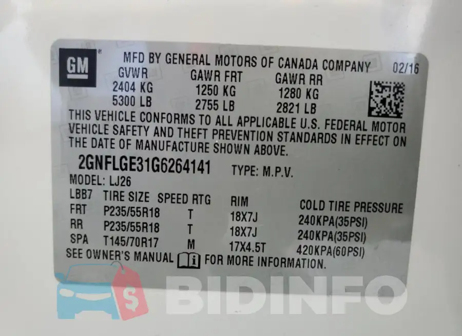 2GNFLGE31G6264141 Photo# 14