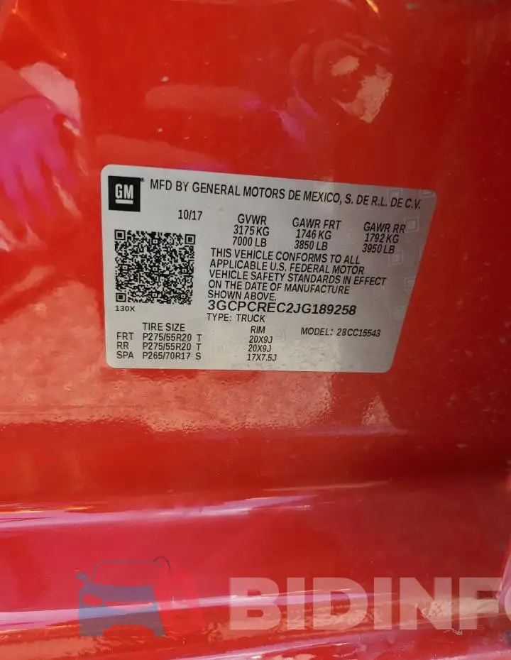 3GCPCREC2JG189258 Photo# 12