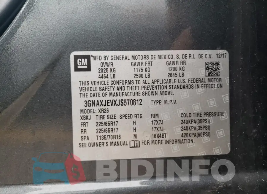 3GNAXJEVXJS570812 Photo# 14