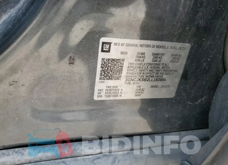 3GNCJKSB2LL160884 Photo# 13