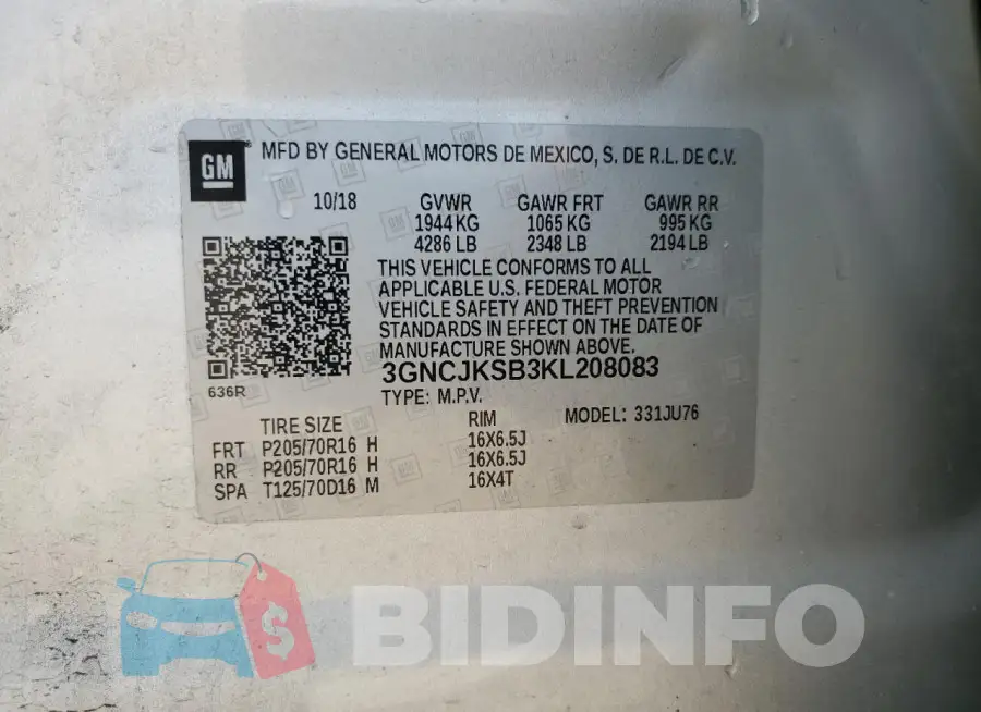 3GNCJKSB3KL208083 Photo# 13