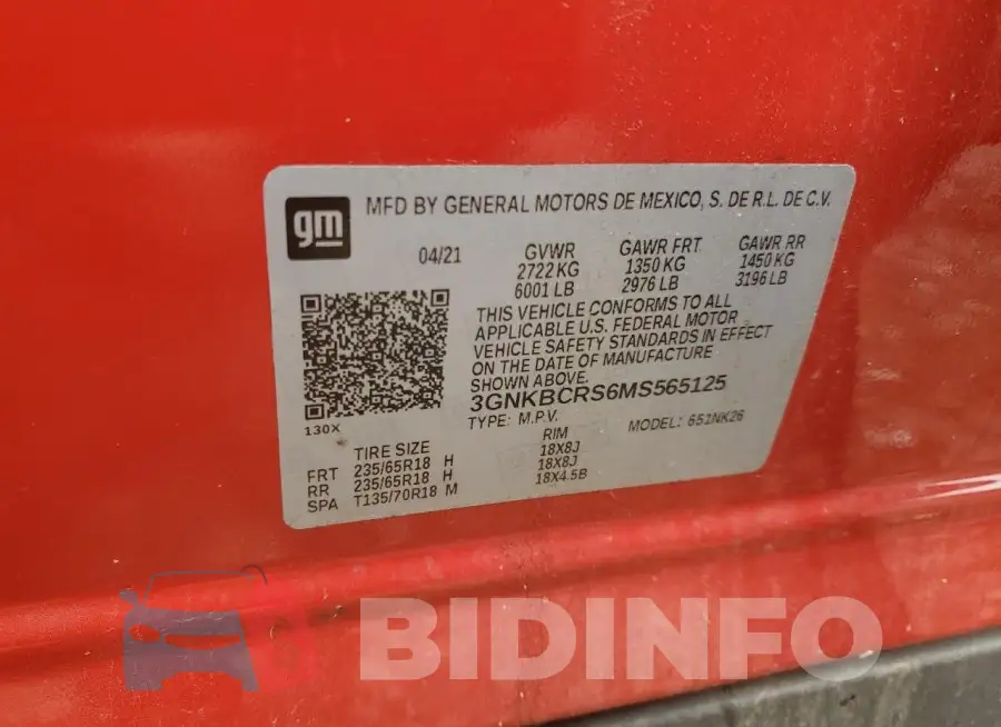 3GNKBCRS6MS565125 Photo# 13
