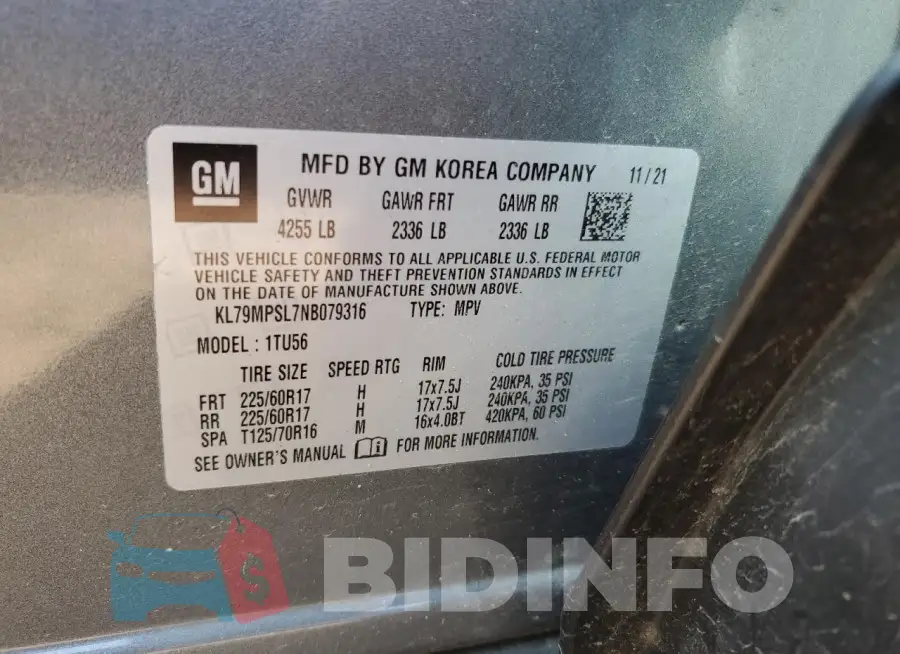 KL79MPSL7NB079316 Photo# 12