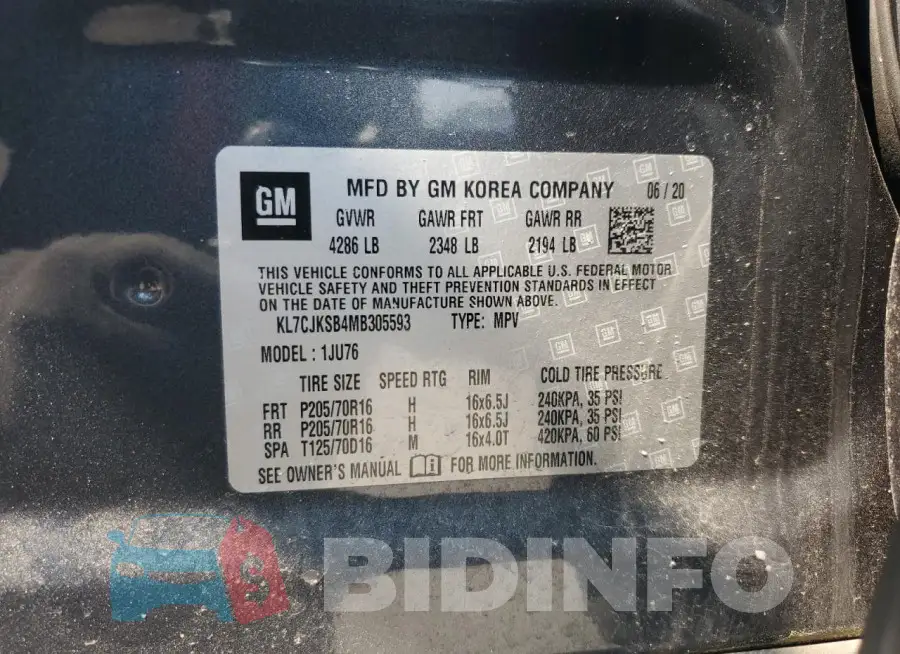 KL7CJKSB4MB305593 Photo# 13