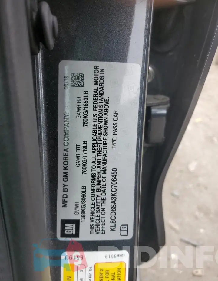 KL8CD6SA3KC706450 Photo# 12