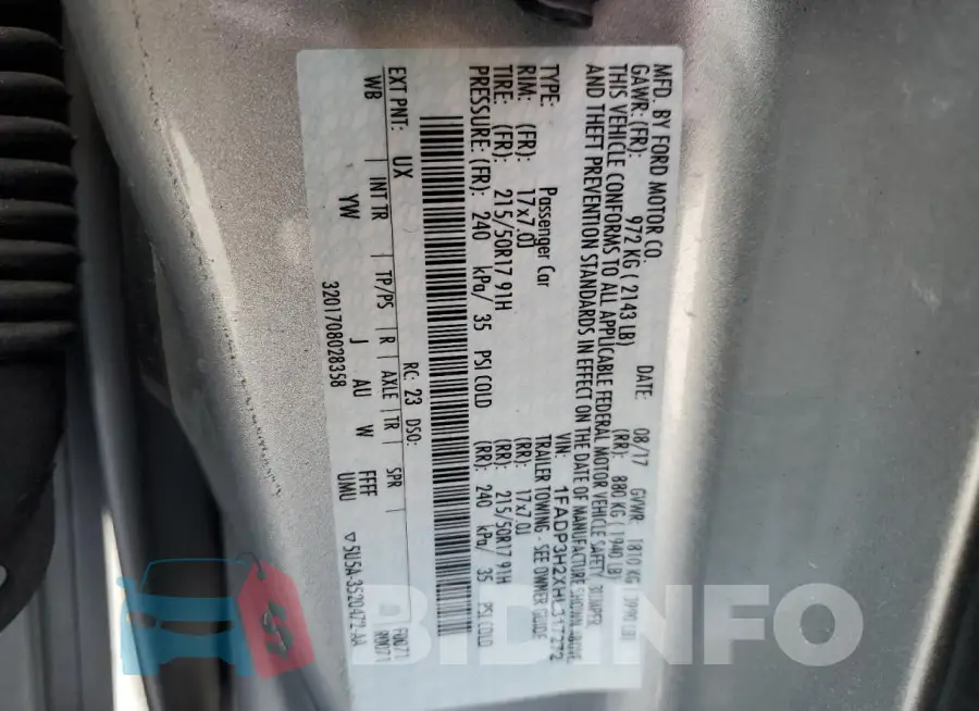 1FADP3H2XHL317272 Photo# 13
