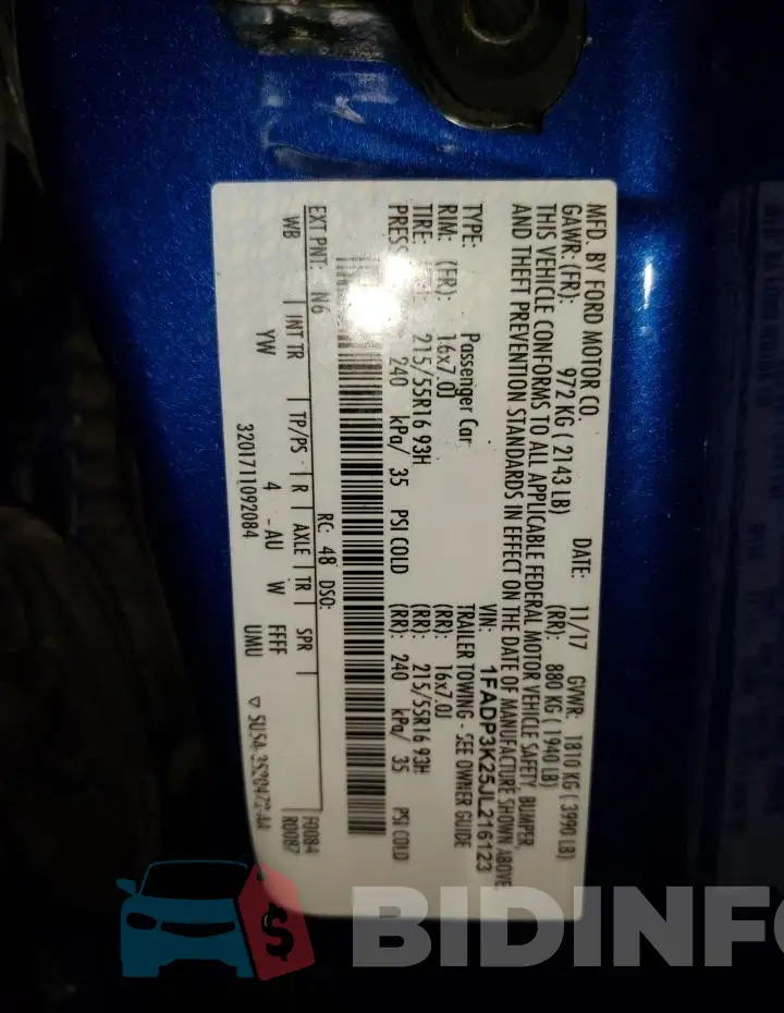 1FADP3K25JL216123 Photo# 13