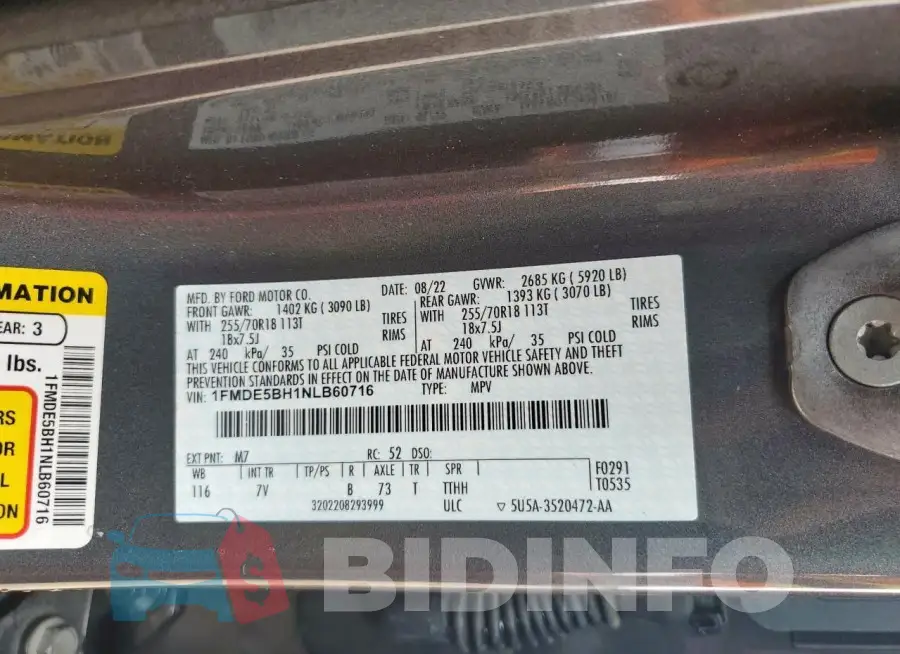 1FMDE5BH1NLB60716 Photo# 14