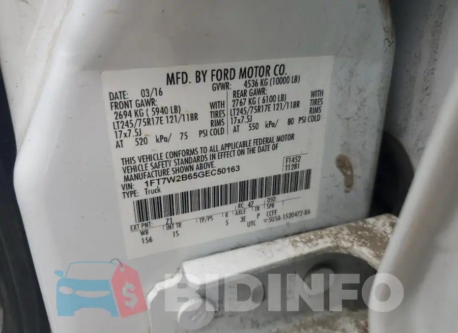 1FT7W2B65GEC50163 Photo# 12