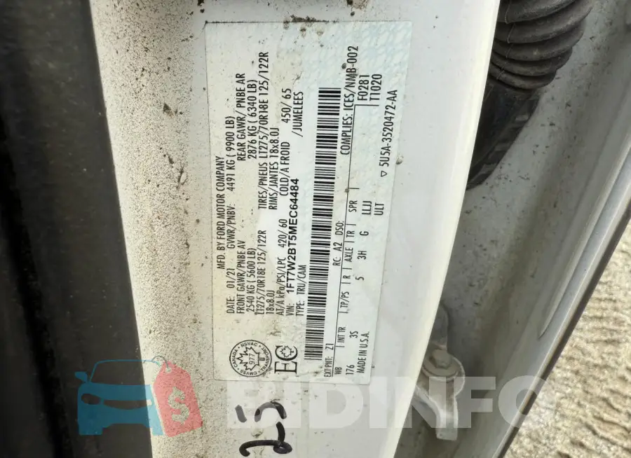 1FT7W2BT5MEC64484 Photo# 11