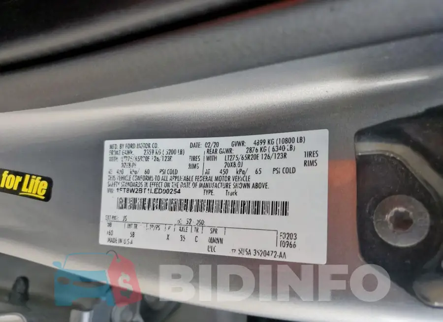 1FT8W2BT1LED00254 Photo# 12