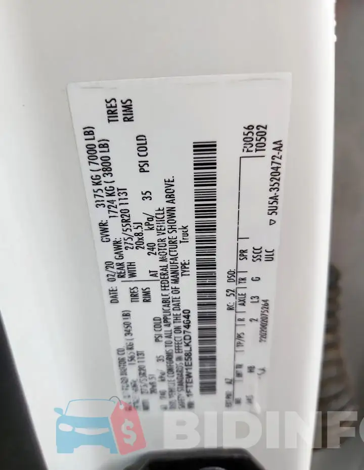 1FTEW1E58LKD74640 Photo# 12