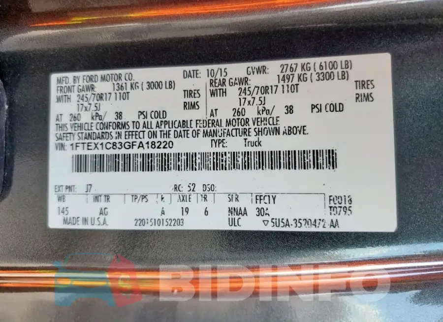 1FTEX1C83GFA18220 Photo# 12