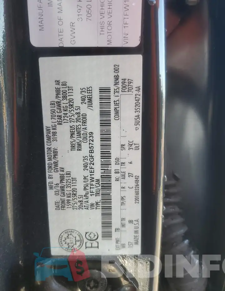 1FTFW1EF2GFB57239 Photo# 13