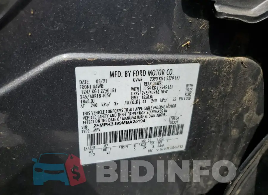 2FMPK3J99MBA25194 Photo# 14