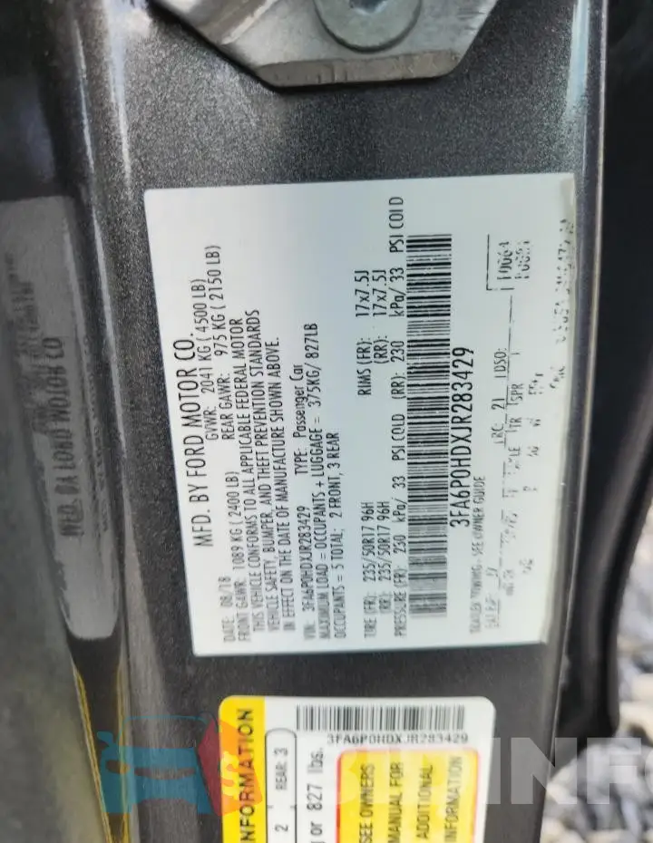 3FA6P0HDXJR283429 Photo# 12