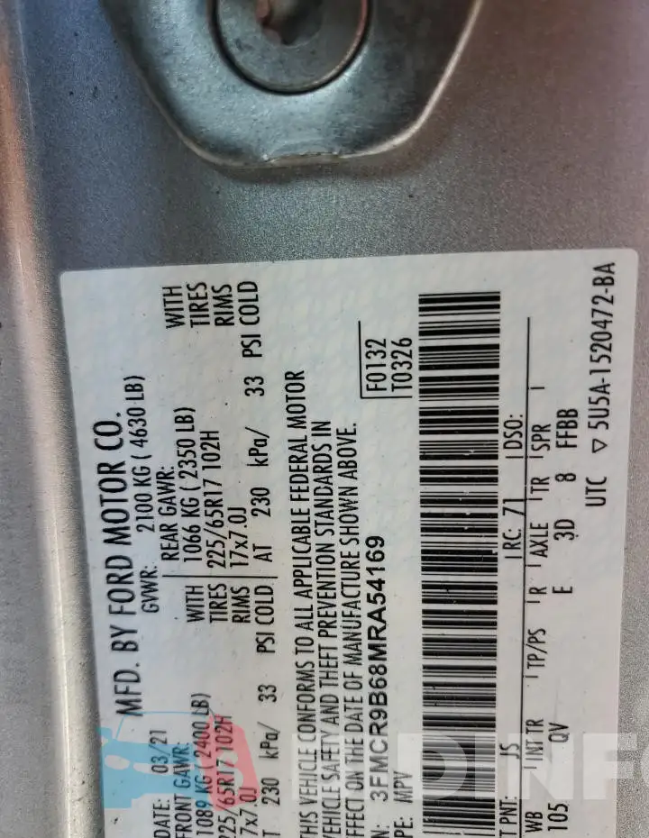 3FMCR9B68MRA54169 Photo# 13