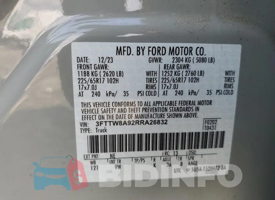 3FTTW8A92RRA26832 Photo# 12