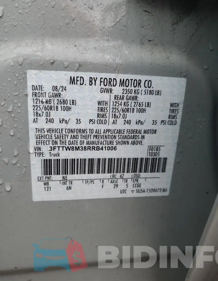 3FTTW8M38RRB41006 Photo# 12