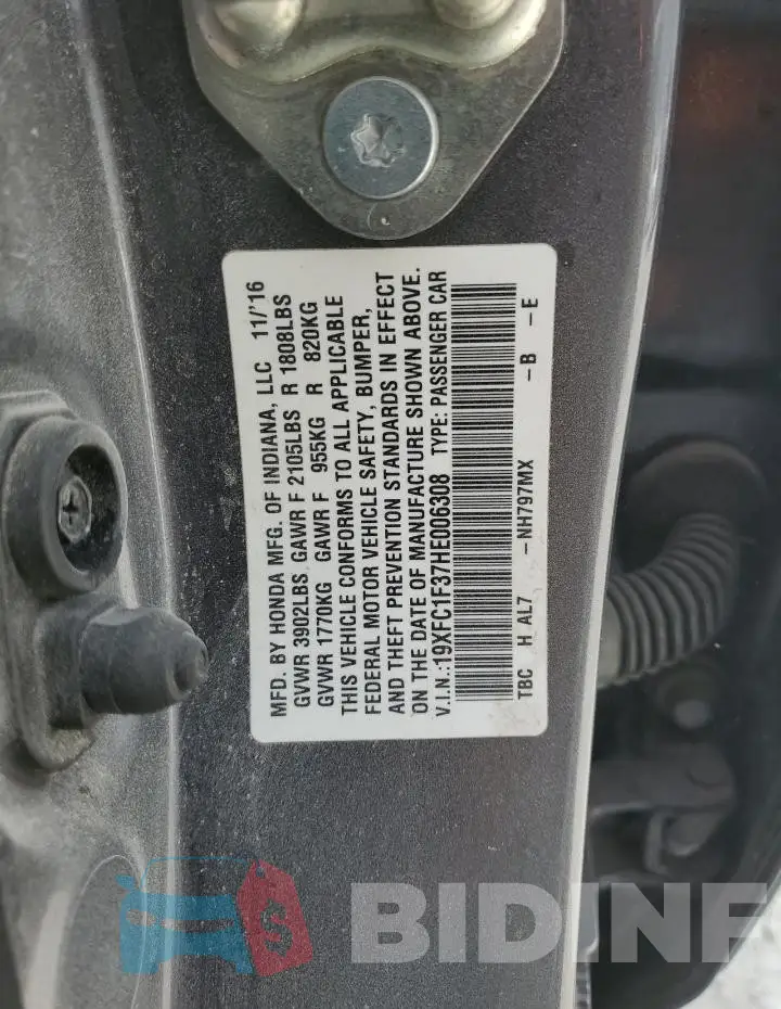 19XFC1F37HE006308 Photo# 13